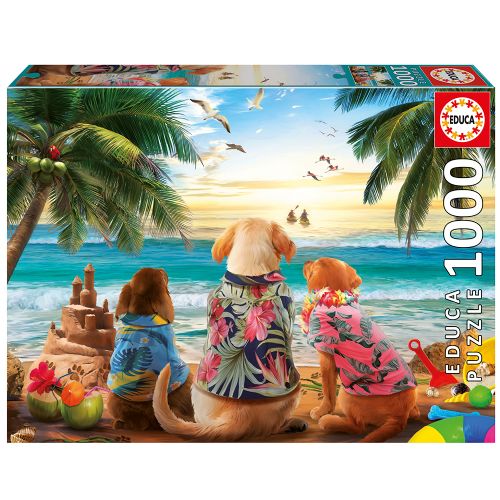 1000 pieces puzzle - Dogs on the Beach