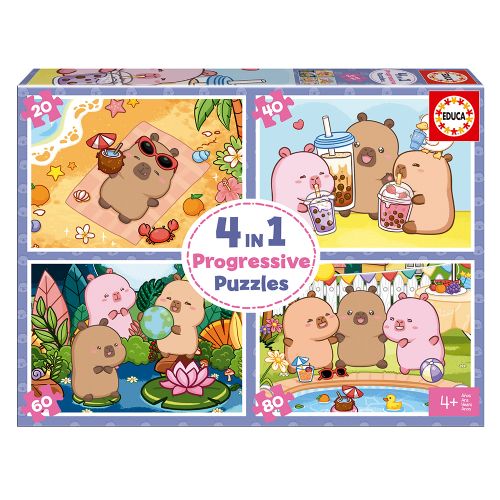 Casse-tête progressif 4-en-1 - Capyfun 20-40-60-80 pièces