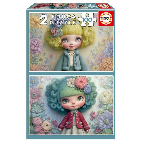 Casse-têtes 2x100 pièces - Filles fleuries