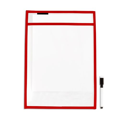 Acétate avec pochette, rouge