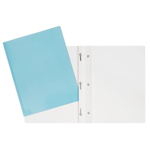 Duo-tang de carton laminé Bleu
