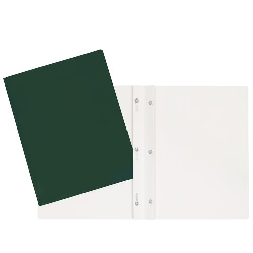 Duo-tang de carton laminé vert foncé