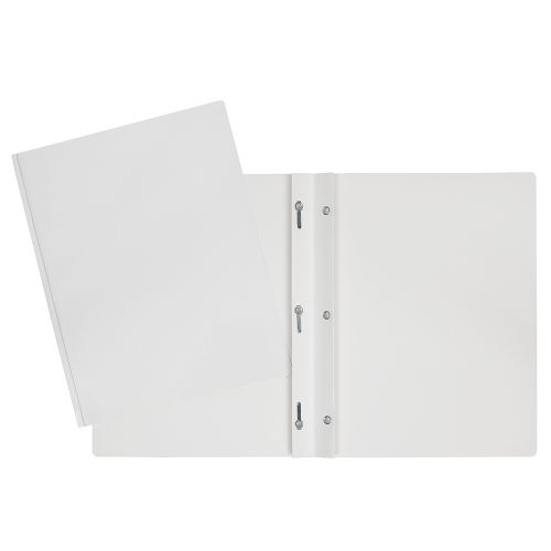 Duo-tang de carton laminé blanc