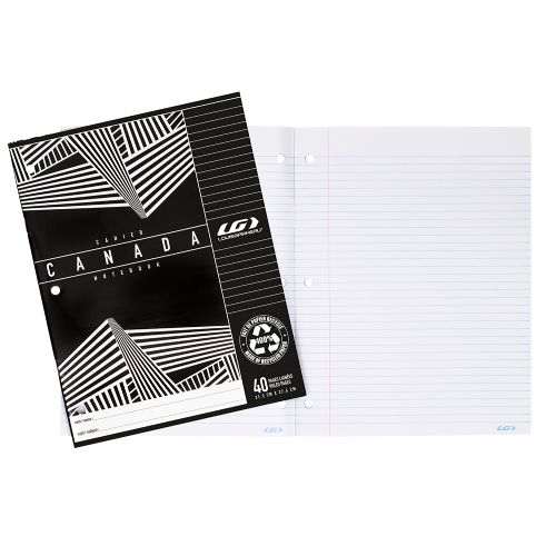 Cahier Canada LG ligné 40 pages, noir