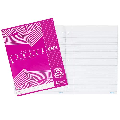 Cahier Canada LG ligné 40 pages, rose