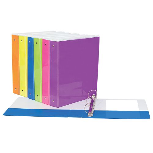 Reliure de présentation à anneaux 2", couleurs néon assorties