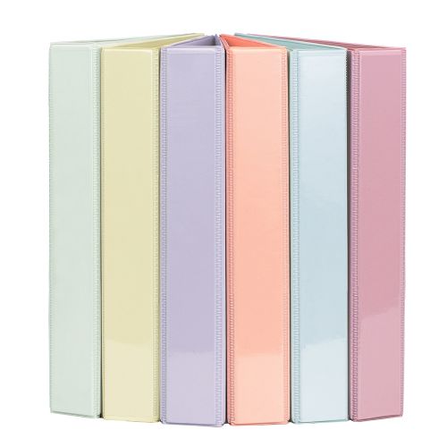 Reliure de présentation à anneaux 1", couleurs Pastels assortis