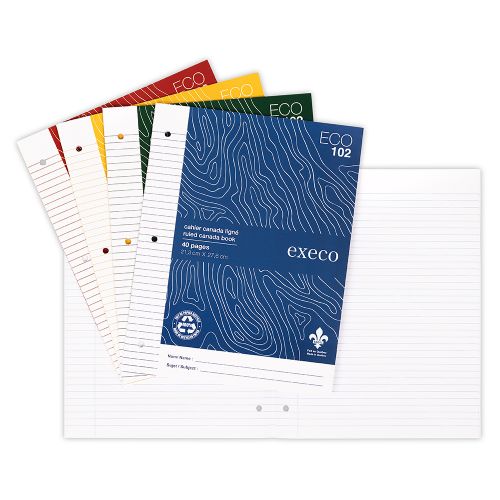Cahier Canada écologique ligné, 40 pages, assortis
