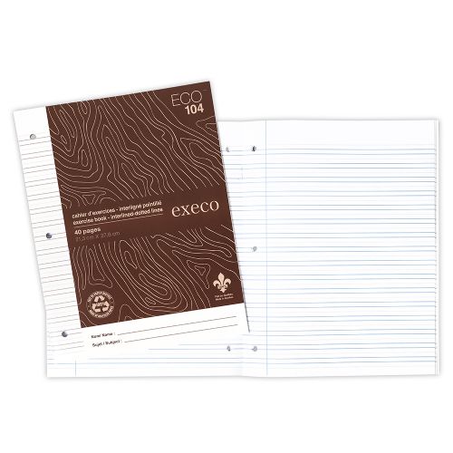 Cahier écologique interlignés pointillés, 40 pages, brun, 104