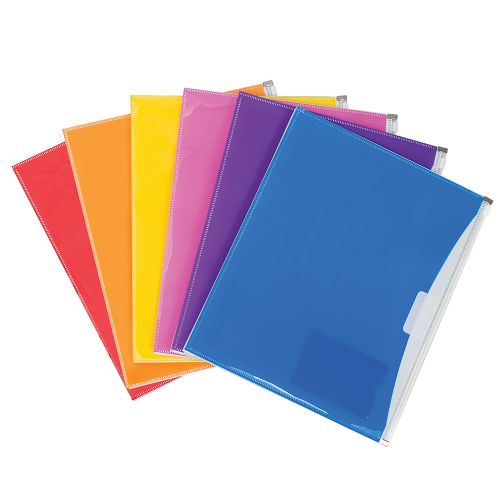 Enveloppe de plastique avec fermeture à glissière - Format lettre assorties