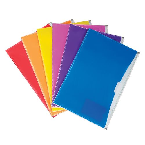 Enveloppe de plastique avec fermeture à glissière - Format légal assorties