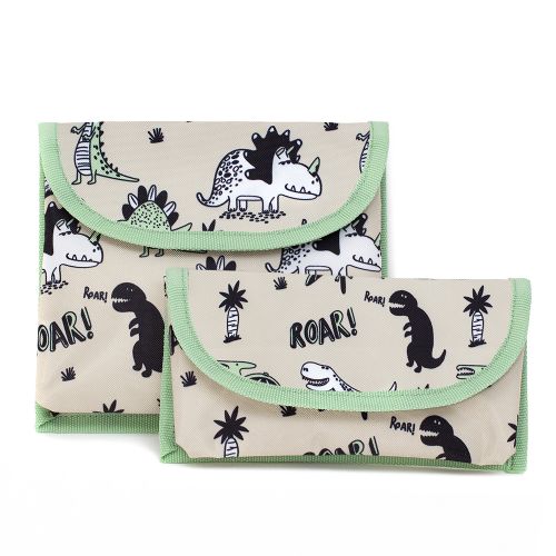 Ensemble de pochettes à sandwich et collation. Dinos (Gazoo)