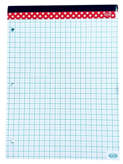 Tablette d'écriture quadrillé (métrique)