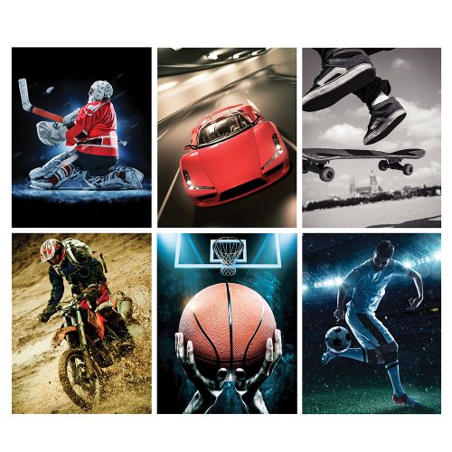Portfolio carton laminé avec pochettes Véhicule et sports assorties