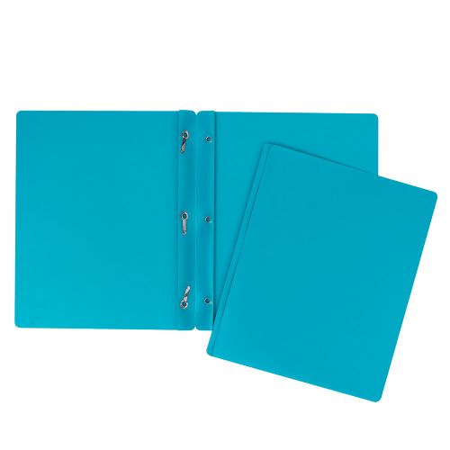 Duo-tang en plastique avec attaches turquoise