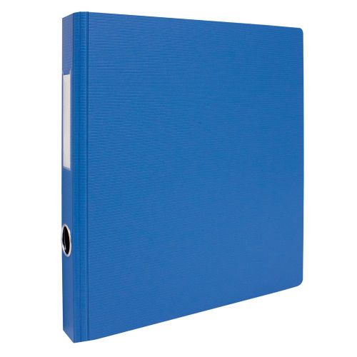 Reliure texturée rigide à anneaux 1" Bleue