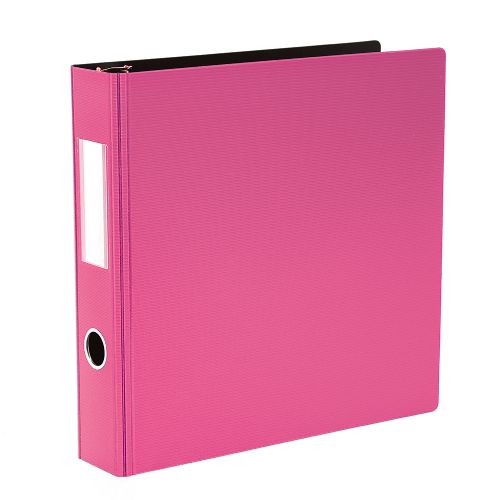 Reliure texturée rigide à anneaux 1,5" rose