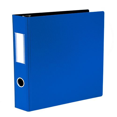 Reliure texturée rigide à anneaux 2" bleu