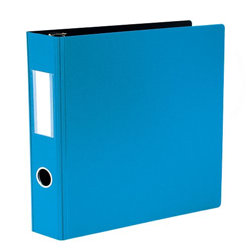 Reliure texturée rigide à anneaux 2" bleu pâle