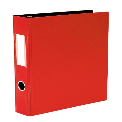Reliure texturée rigide à anneaux 2" rouge