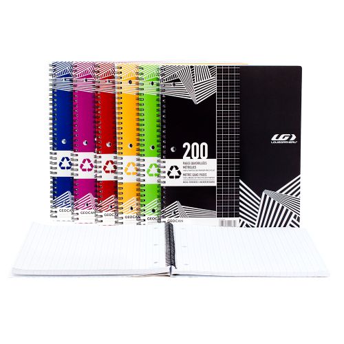 Cahier à spirale Quadrillé 200 pages (Louis Garneau) assortis
