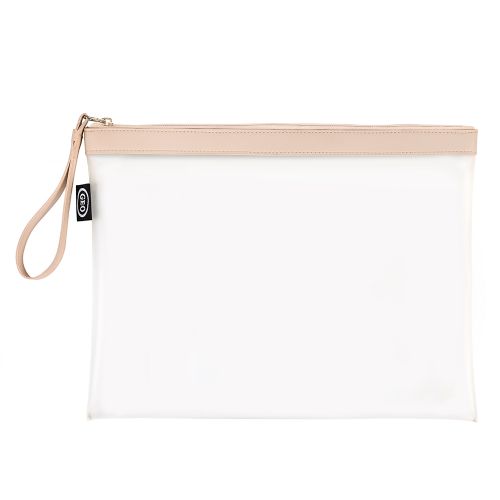 Pochette avec fermeture glissière, lettre, rose