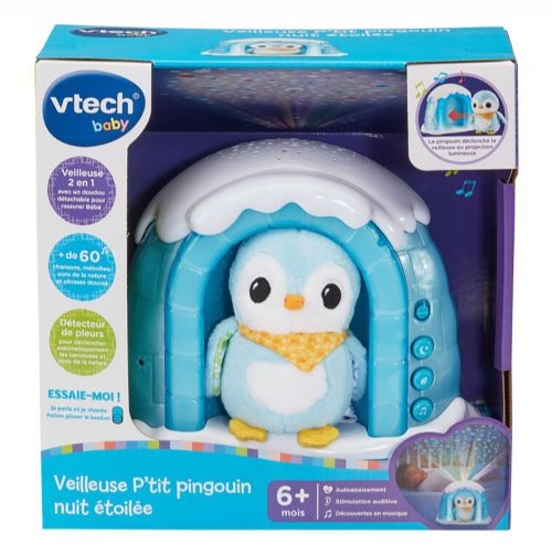 Vtech - Veilleuse P'tit Pingouin Nuit Etoilee Version Française