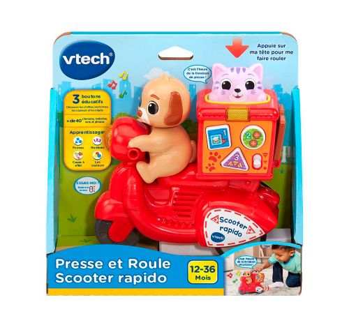 VTech - Presse et Roule Scooter Rapido French Version