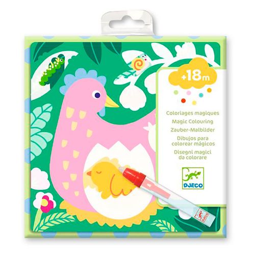 Djeco - Coloriages magiques - Coucou caché maman-bébé du jardin