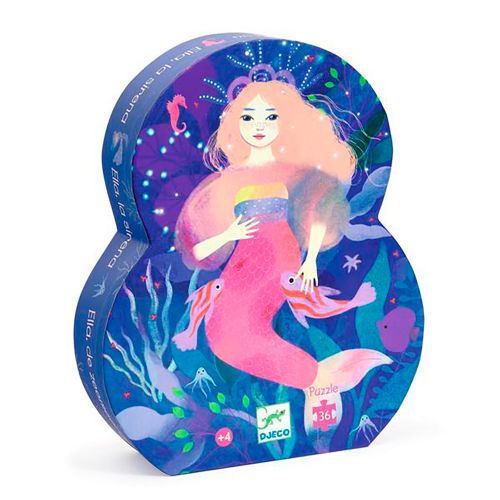 Djeco - Puzzle silhouette 36 pièces - Ella la sirène