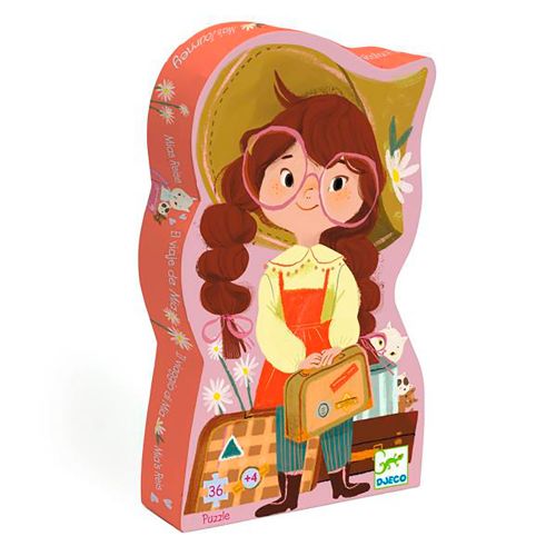 Djeco - Puzzle silhouette 36 pièces - Le voyage de Mia