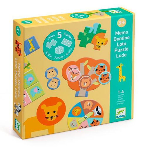 Djeco - 5 Jeux - Animaux sauvages