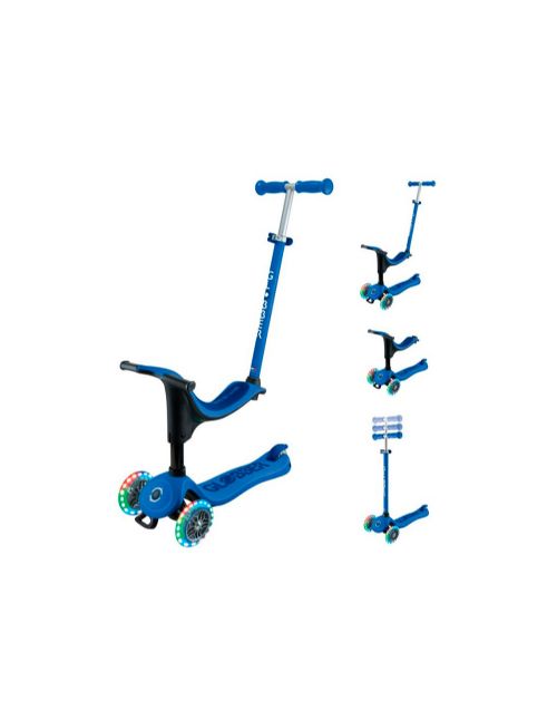Trottinette Globber Tout-en-Un Évolutive - Bleu marine & Bleu avec lumières