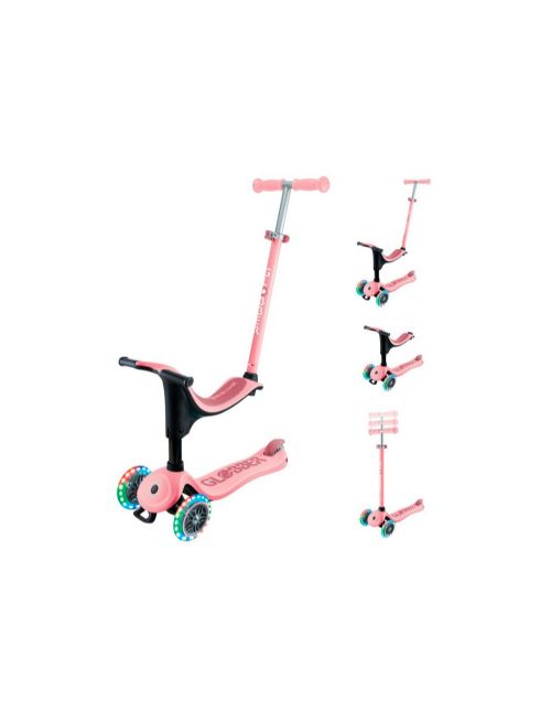 Trottinette Globber Tout-en-Un Évolutive - Rose pastel avec lumières