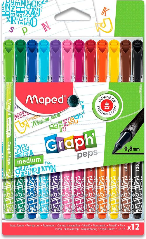 Maped - Fineliner Graph 12 couleurs