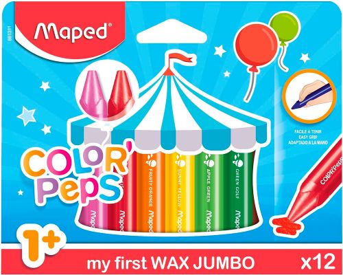 Maped - 12 crayons de cire Maxi Color'peps