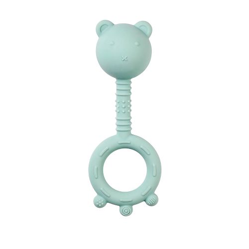 Nattou - Hochet ourson en silicone - vert aqua