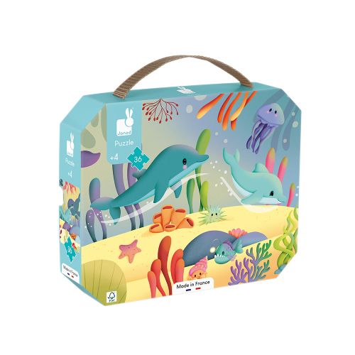 Janod casse-tête 36 pièces - Panorama: Les animaux marins
