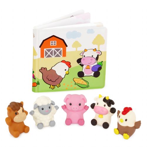 Battat - Marionnettes à doigts "Farm Friends" avec livre couleurs changeantes