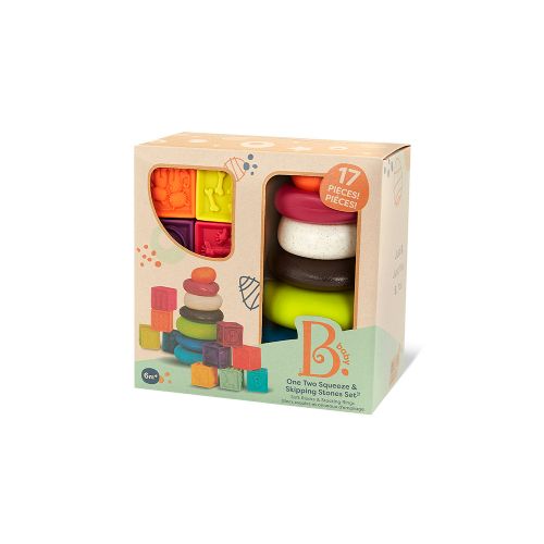 B.Baby - Pyramide et Blocs souples "One Two Squeeze & Skipping Stones"