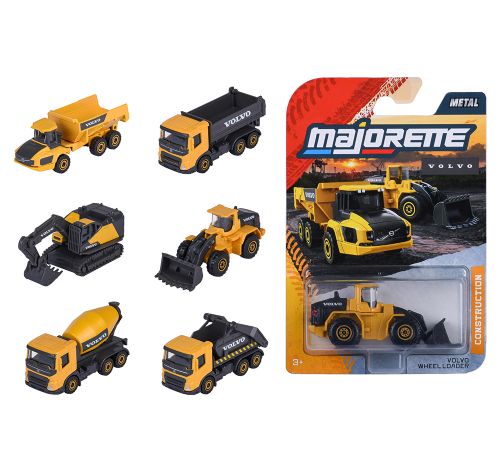 Majorette - Véhicules de construction Volvo premium 1:64, Assortiment