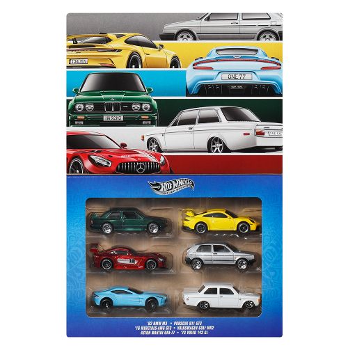 Hot Wheels Silver Series - Coffret de 6 véhicules style Européen