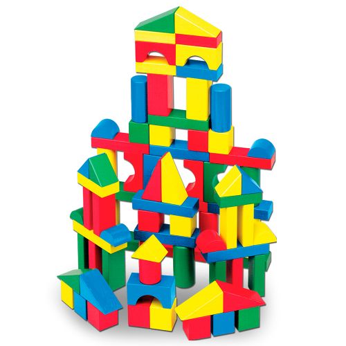 Wooden Building Blocks Set - 100 Blocks