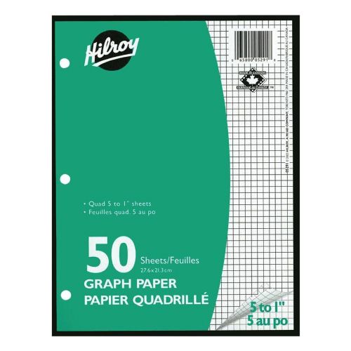 50 Feuilles mobiles quadrillées 5 au pouce
