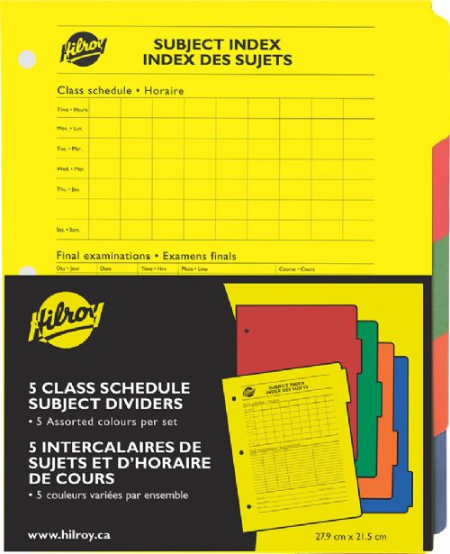 Subject Dividers pack of 5