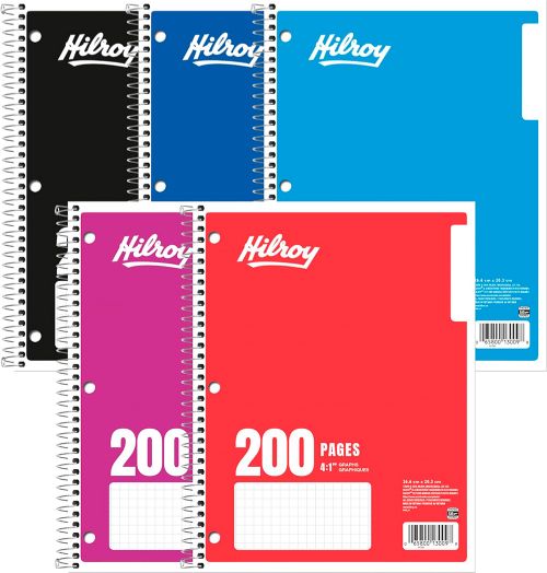Cahier quadrillé 4 au pouce de 200 pages