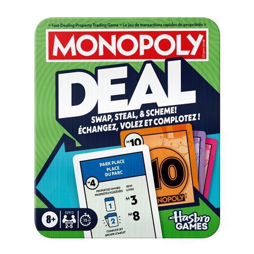 Jeu Monopoly Deal de luxe boitier de métal Bilingual