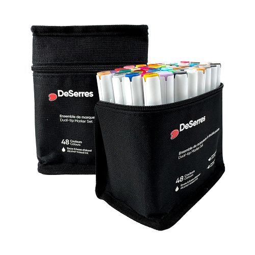 DeSerres - Ensemble de marqueurs alcool double pointes 48 couleurs