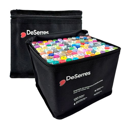 DeSerres - Ensemble de marqueurs alcool double pointes 120 couleurs
