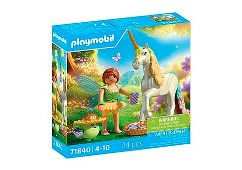 Magic Unicorns - Licorne fleur d'Arc-en-ciel avec fée